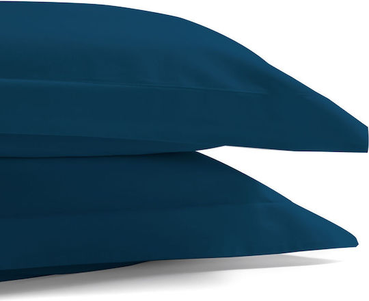 Aslanis Home Satin Plain Kissenbezug-Set Oxford Dark Blue 50x70cm.
