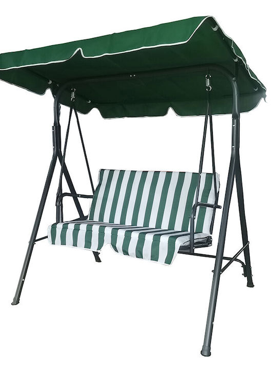 C1007 Swing with Base 2 Seats Metallic W140xD110xH155cm Green C1007 Swing with Base 2 Seats Metallic W140xD110xH155cm Green