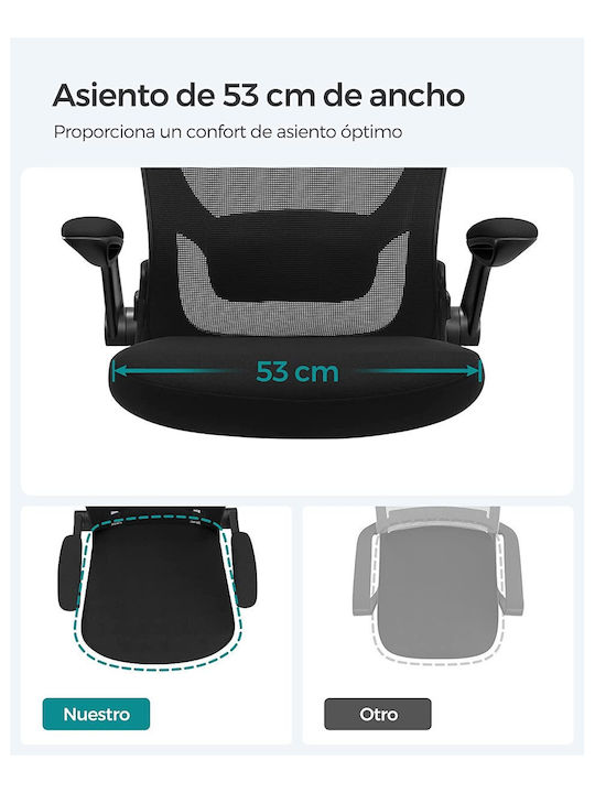 Scaun de Birou cu Înclinare Negru Songmics