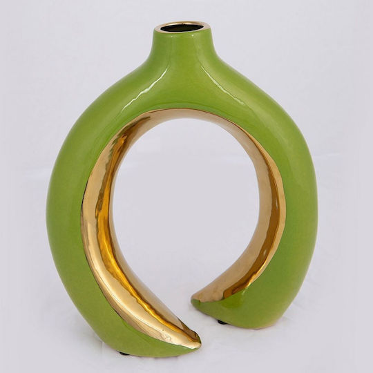 Decorative Vase Green 21x10.5x25cm