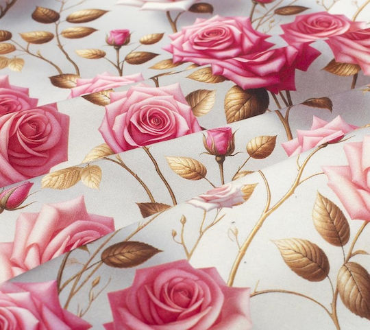 Dimcol Față de masă Rezistent la pete Set 2buc Roses 465 Grey-pink 140x220cm
