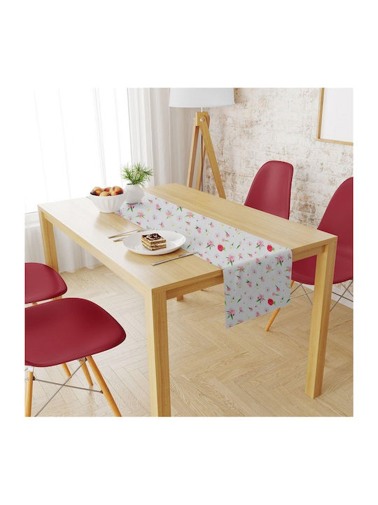 Tablecloth Stain Resistant Set 2pcs Daisies 463 White-pink 140x140cm