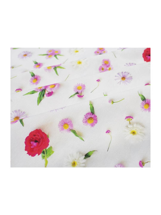 Tablecloth Stain Resistant Set 2pcs Daisies 463 White-pink 140x140cm