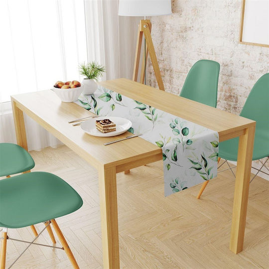 Dimcol Τραπεζομάντηλο Αλέκιαστο Σετ 2τμχ 462 White-green 140x140εκ.