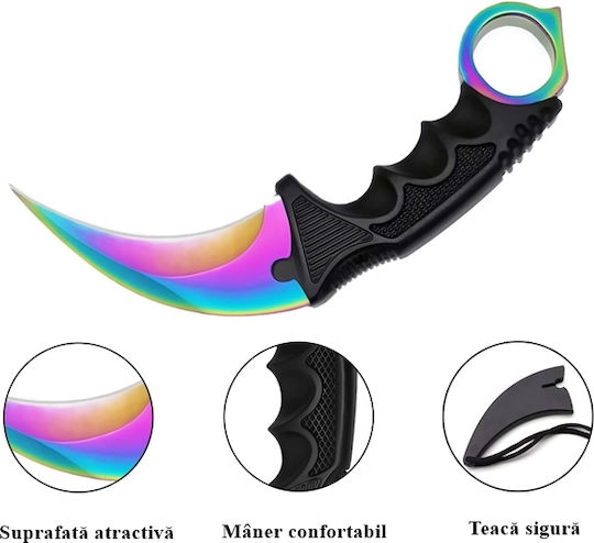 Karambit εκπαίδευσης Επιβίωσης Πολύχρωμο σε Θήκη