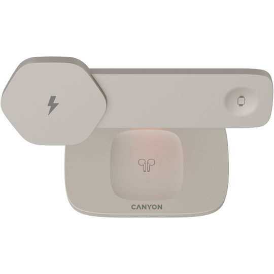 Canyon Ασύρματος Φορτιστής (Qi Pad) 24W Γκρι (CNS-WCS310LGOR)