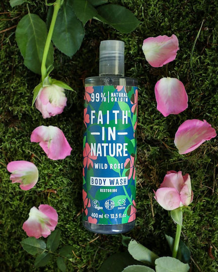 Faith in Nature Αφρόλουτρο σε Gel με Βρώμη & Άρωμα Τριαντάφυλλο 400ml