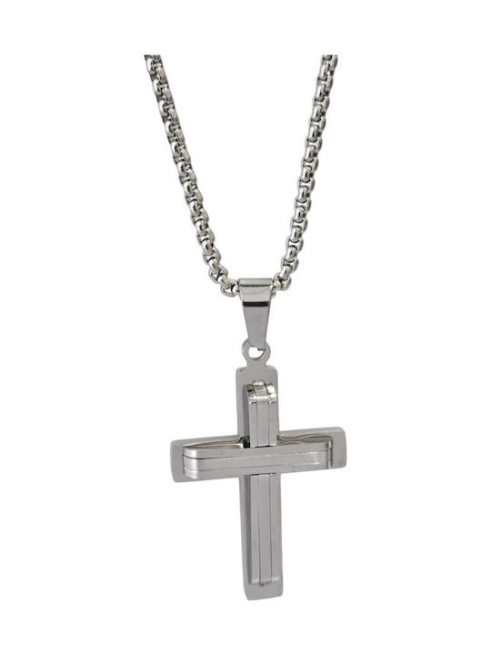 Crucifix Din Oțel Plăcat Cu Aur