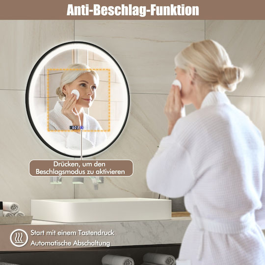 Costway Bathroom Mirror Led made of Metal 60x60cm Silver