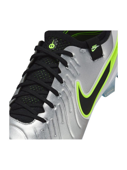 Nike Tiempo Legend 10 Elite Футболни Обувки с Бутони Сребристи