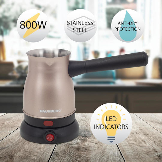 Hausberg Electric Greek Coffee Pot 800W with Capacity 500ml Inox