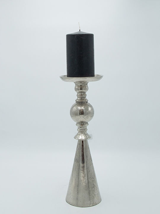 Kerzenhalter Metall in Silber Farbe 8x31x8cm 1Stück