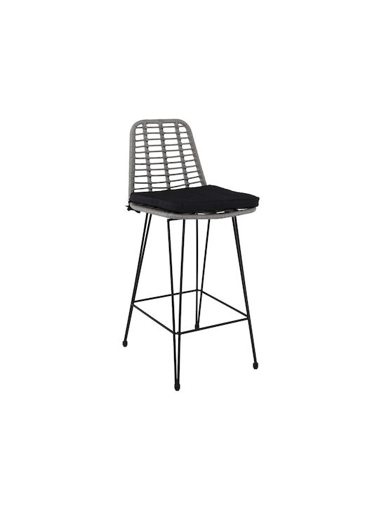 Metallischer Gartenhocker Salsa Schwarz Grau 45x55x75cm Metallischer Gartenhocker Salsa Schwarz Grau 45x55x75cm