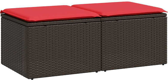 Σκαμπό Rattan 2τμχ 55x55x37cm Σκαμπό Rattan 2τμχ 55x55x37cm