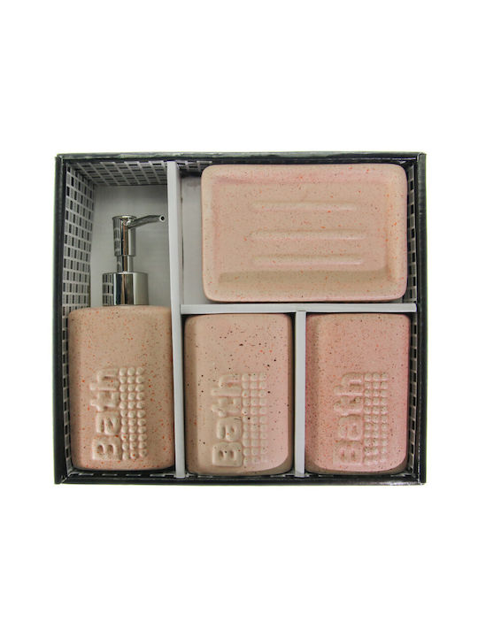 Viosarp Set Accesorii Pentru Baie Ceramică Roz 4 Bucăți Viosarp Set Accesorii Pentru Baie Ceramică Roz 4 Bucăți