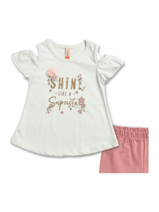 Kinder-Set mit Leggings Sommer 2Stück White-rotten Apple