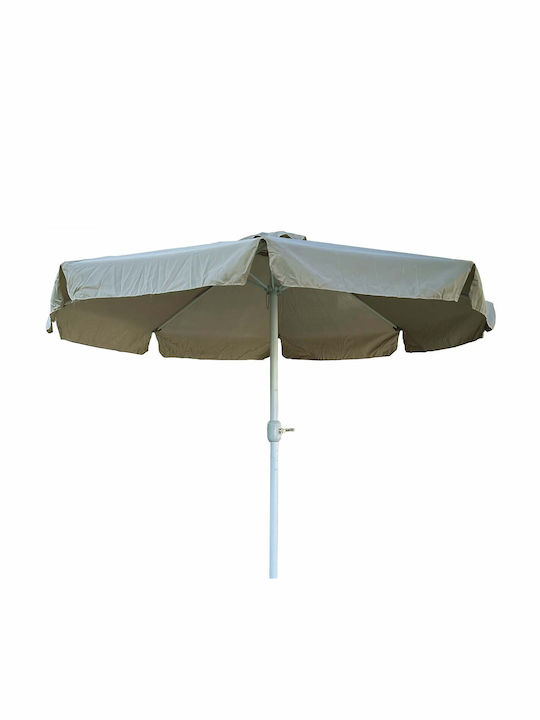 Кръгла Метална Градинска Чадър Taupe Ф2.7м