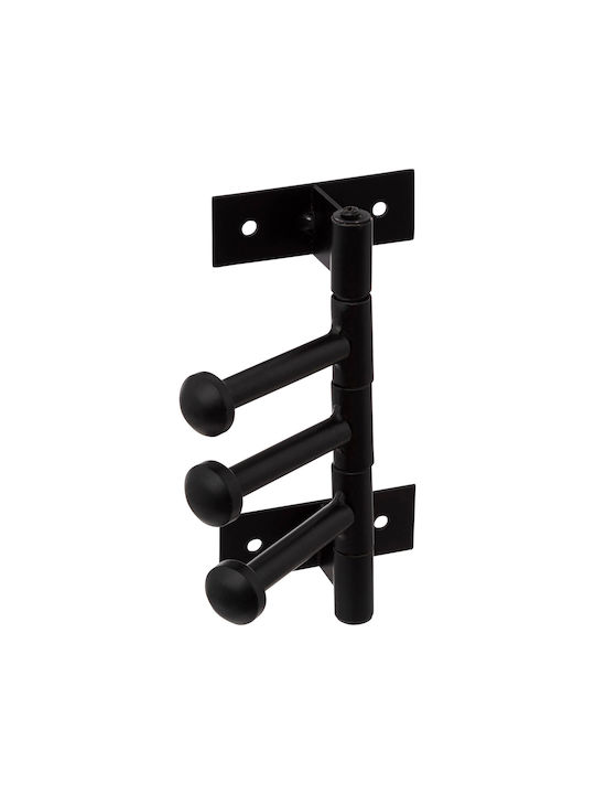 Atmosphera Wall Hanger Metal 3 Hooks Black 9.5x14.5x7cm