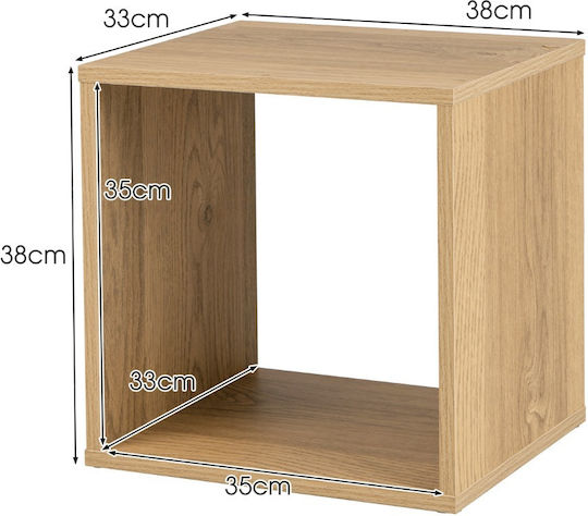 Библиотека Естествено Дърво 38x33x77см