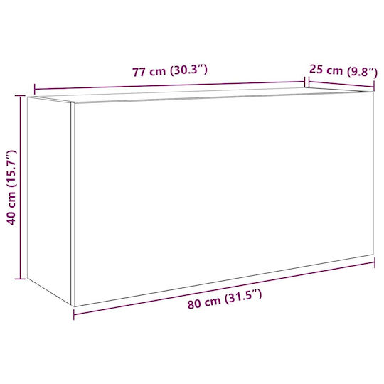vidaXL Bathroom Cabinet L80xW25xH40cm Oak