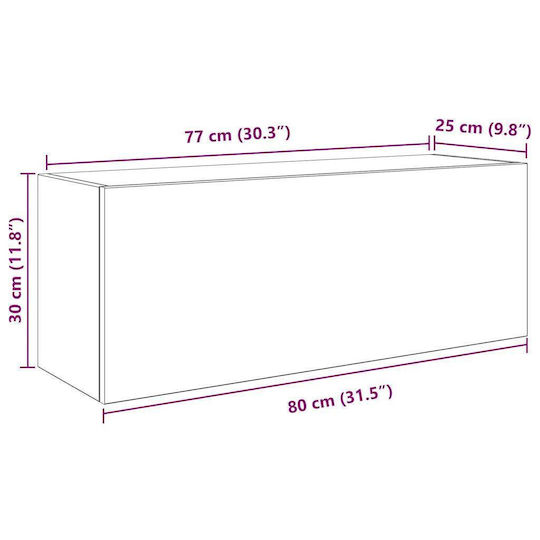 vidaXL Bathroom Cabinet L80xW25xH30cm Brown
