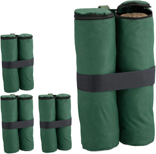 Set 4 Genți Ancoră Pavilion Relaxdays Dimensiuni 40 X 42 Cm Capacitate Umplere 10 Kg Pe Geantă Verde Negru
