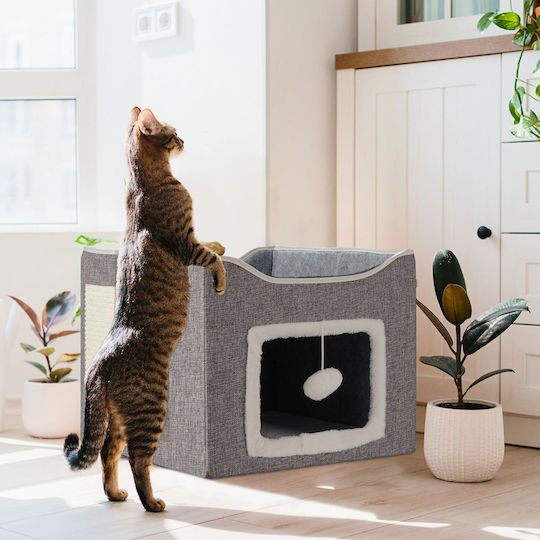 Cat Hammock Hanging Toy Gray Cotton Polyester Mdf 32 x 40 x 40 cm