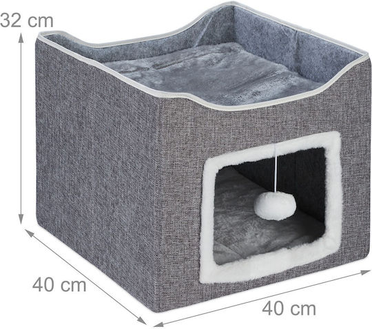 Cat Hammock Hanging Toy Gray Cotton Polyester Mdf 32 x 40 x 40 cm