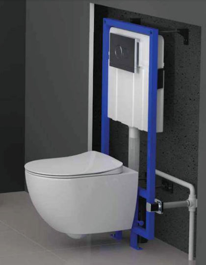 DuscheLine Oscar Built-in Plastic Low Pressure Rectangular Toilet Flush Tank White