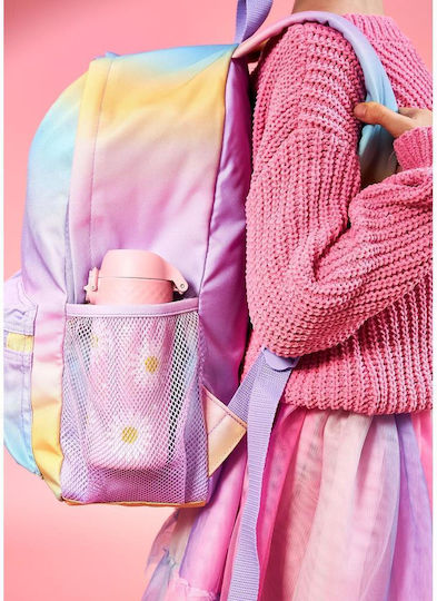 Ion8 Kids Water Bottle Stainless Steel with Straw Non Spill Pink 400ml
