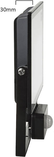 Maclean Energy Waterproof LED Floodlight 50W Cold White 6000K with Motion Sensor IP44