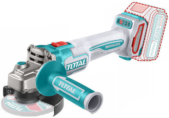 Total TAGLI21154 Winkelschleifer 115mm Batterie Bürstenlos mit Drehzahlregelung 20V Solo