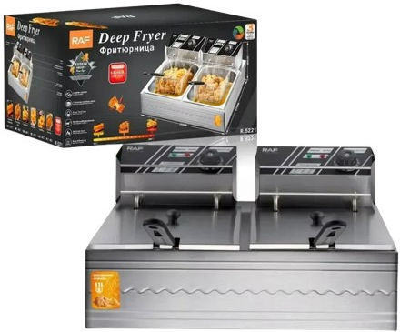 Raf Electric Fryer Double 5kW Capacity 2x5.5lt