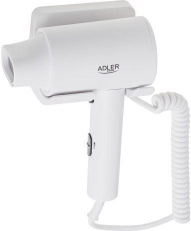 Adler White Hotel Hair Dryer 2kW with Spiral Cable up to 168cm