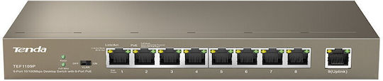 Tenda TEF1109P-8-102W Negestionat L2 PoE+ Switch cu 9 Porturi Ethernet