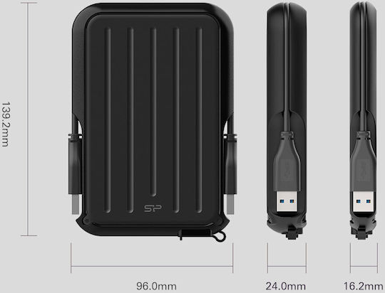 Silicon Power Armor A66 USB 3.2 External 2.5" HDD 5TB Yellow