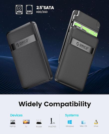 Orico 2577c3-v1-bk 2.5" 6.35 Cm Hard Drive Enclosure Usb Type-c Black