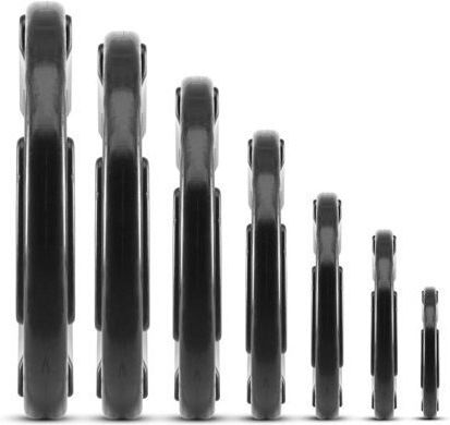 Optimum Set of Plates Rubber 1 x 10kg Ø28mm with Handles