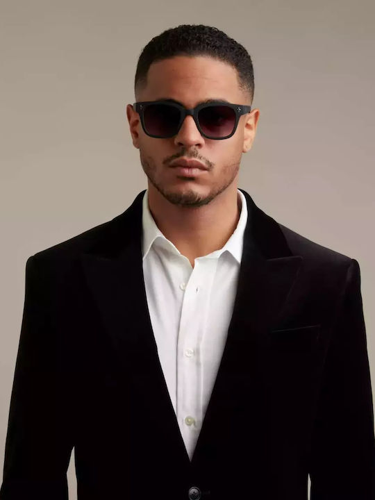 Okkia Giovanni Unisex Sunglasses with Black Plastic Frame and Black Lens OK012BK