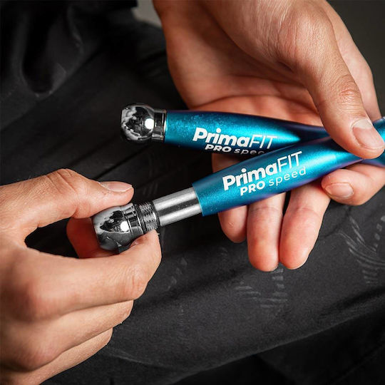 PrimaFit Springseil Fitness mit Gewicht 3m Blau mit einstellbarer Länge