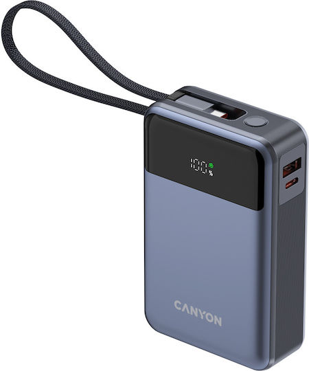 Canyon OnPower PB-600 20000mAh 65W με Θύρα USB-A και Θύρα USB-C Power Delivery Dark Gray