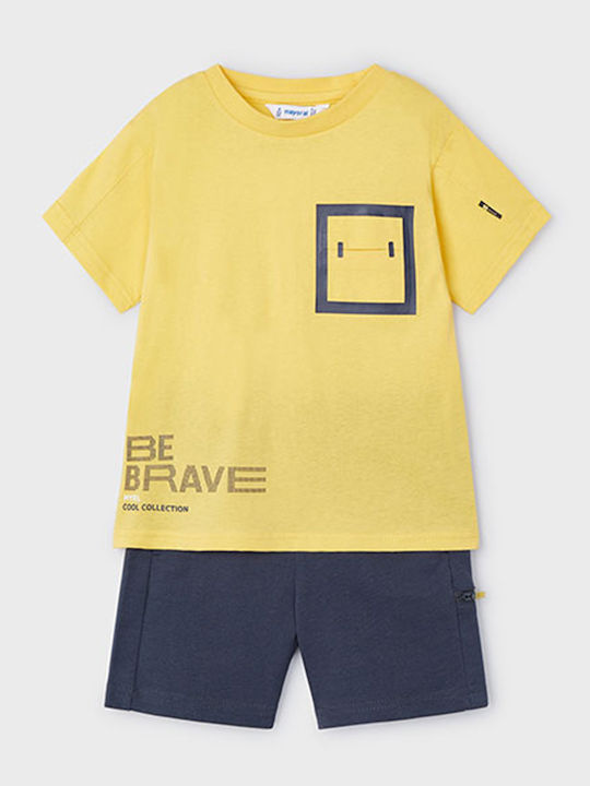 Kids' Set with Shorts Summer 2pcs Yellow Be Brave