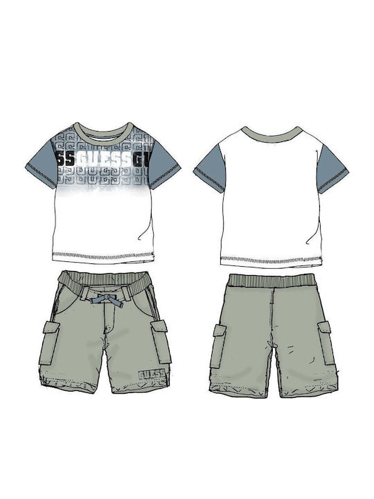 Kids' Set with Shorts Summer 2pcs White/Mint