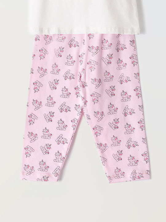 Kinder-Set mit Leggings Sommer 2Stück Cream/Lila