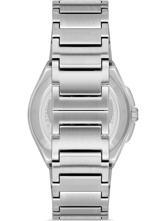 Ferro Herrenuhr Batterie mit Silber Metallarmband