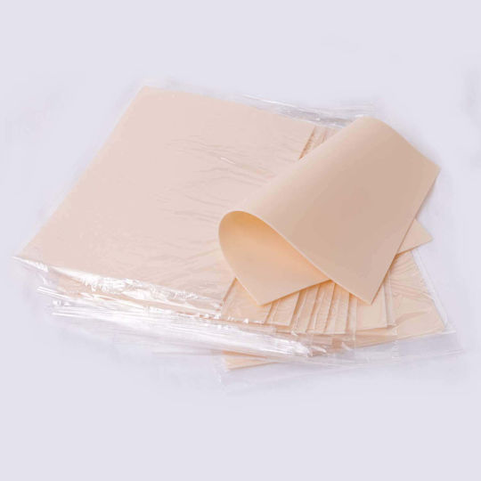 Set 10 Piele Artificială pentru Practică Piele pentru Micropigmentare Tatuaje Dublu Față 20 X 15 Cm Din Cauciuc