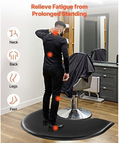 Vevor Salon Mat Hair Stylist 1220 X 930 Mm Semicircle Salon Mat 25mm Thick