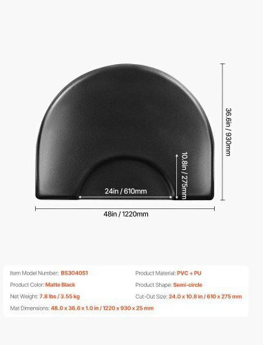Vevor Salon Mat Hair Stylist 1220 X 930 Mm Semicircle Salon Mat 25mm Thick