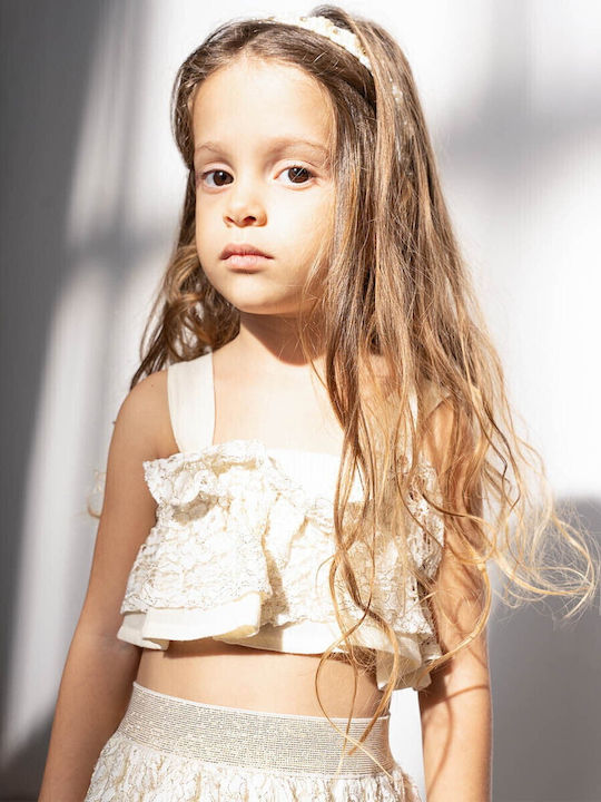 Kids' Set with Skirt Summer 2pcs Ecru