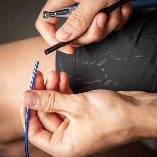 PrimaFit Springseil Fitness mit Gewicht 3m Blau mit einstellbarer Länge